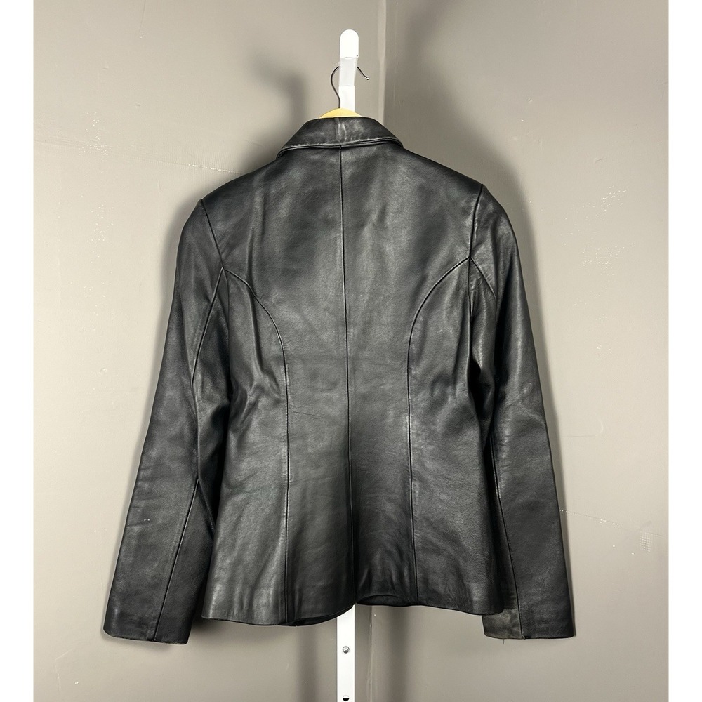 Triziana SZ S Women's Black 100% Leather Moto Jacket 90's Vintage Grunge - Picture 2 of 9
